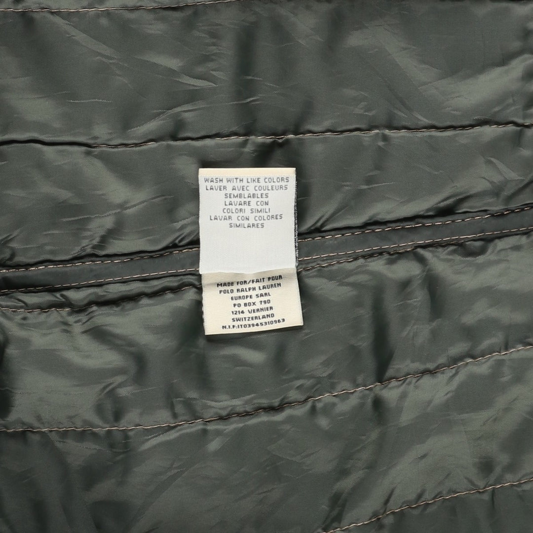 Ralph Lauren Polo Jeans Company Men's Padded Puffer Jacket, Size L polyester Khaki type sage green Vintage Second Hand
