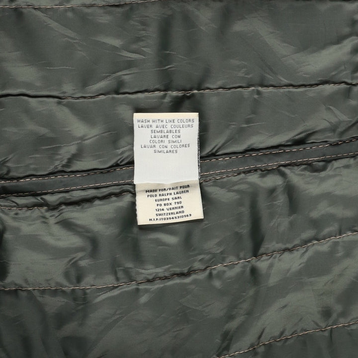 Ralph Lauren Polo Jeans Company Men's Padded Puffer Jacket, Size L polyester Khaki type sage green Vintage Second Hand