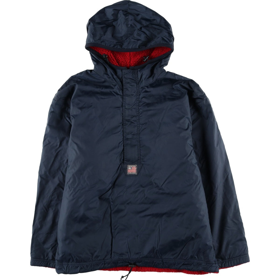 2000'S Ralph Lauren Polo Jeans Company reversible padded parka/puffer jacket, men's size M Nylon navy blue type Vintage Second Hand