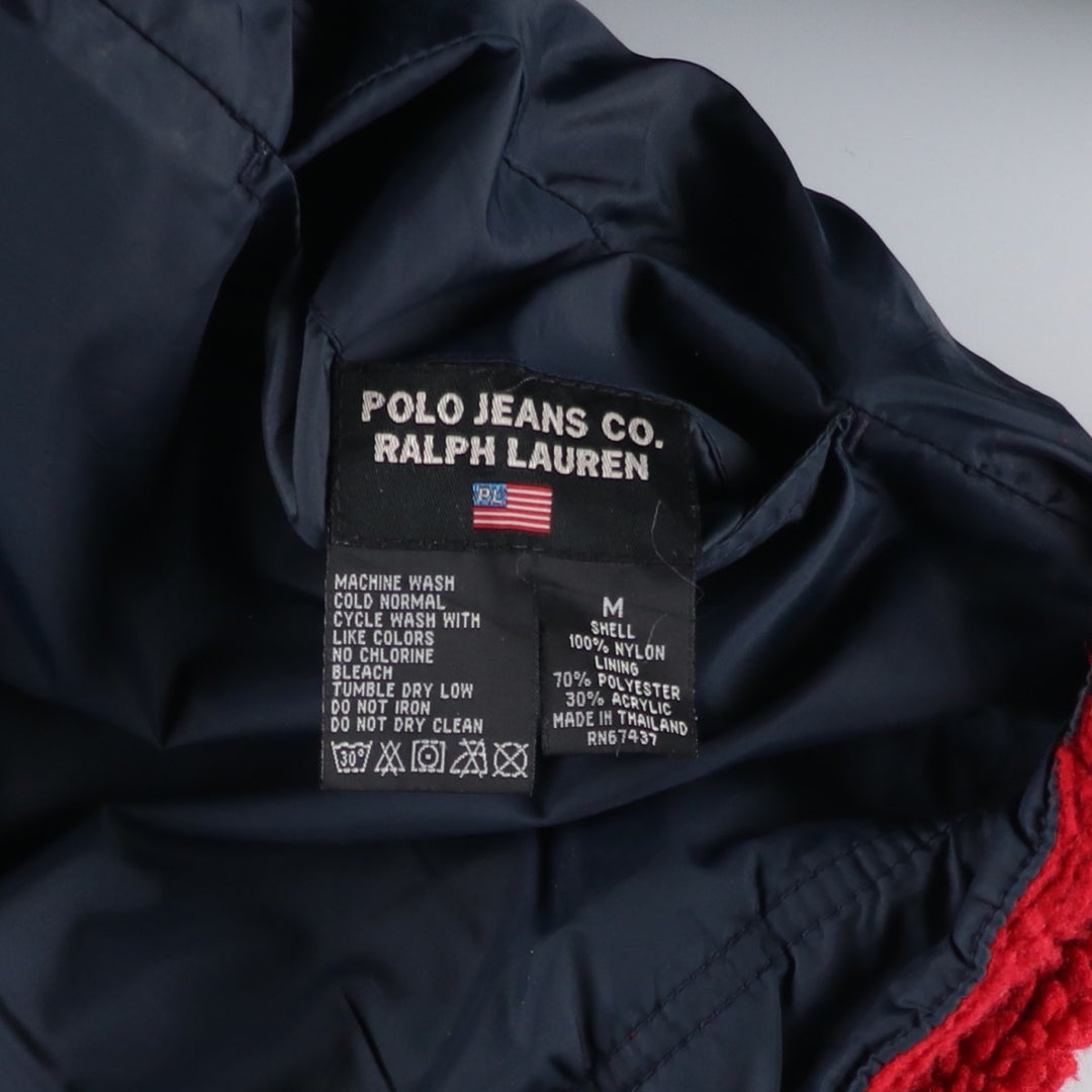 2000'S Ralph Lauren Polo Jeans Company reversible padded parka/puffer jacket, men's size M Nylon navy blue type Vintage Second Hand