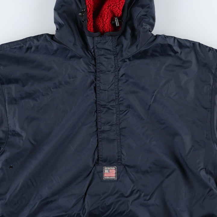 2000'S Ralph Lauren Polo Jeans Company reversible padded parka/puffer jacket, men's size M Nylon navy blue type Vintage Second Hand