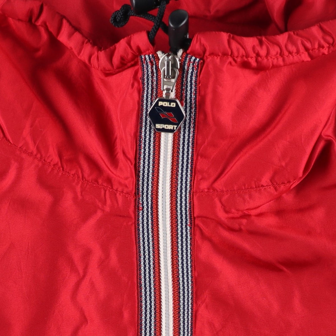 90'S Ralph Lauren POLO SPORT padded anorak jacket, men's size L Nylon red type Vintage Second Hand