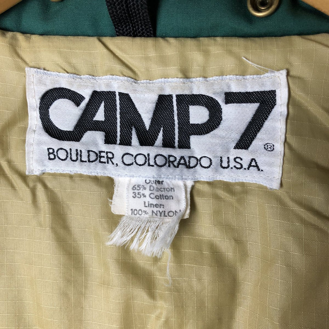 Vintage 70s-80'S Camp Seven CAMP7 padded parka/puffer jacket, size M, men's Dacron Green type dark green Vintage Second Hand