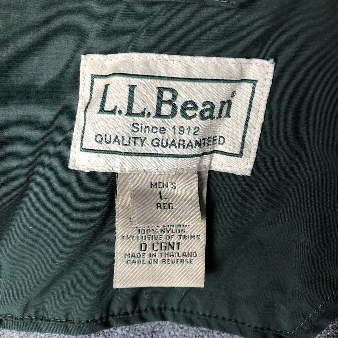 90s-00'S LLBean Nylon Jacket, Men's Size L Nylon Green type dark green Vintage Second Hand