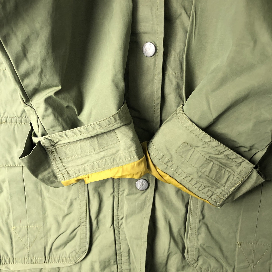 80s-90'S Eddie Bauer Black Tag Mountain Parka Shell Jacket Men's M Size Vintage Nylon Khaki type Vintage Second Hand
