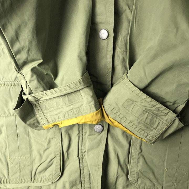 80s-90'S Eddie Bauer Black Tag Mountain Parka Shell Jacket Men's M Size Vintage Nylon Khaki type Vintage Second Hand