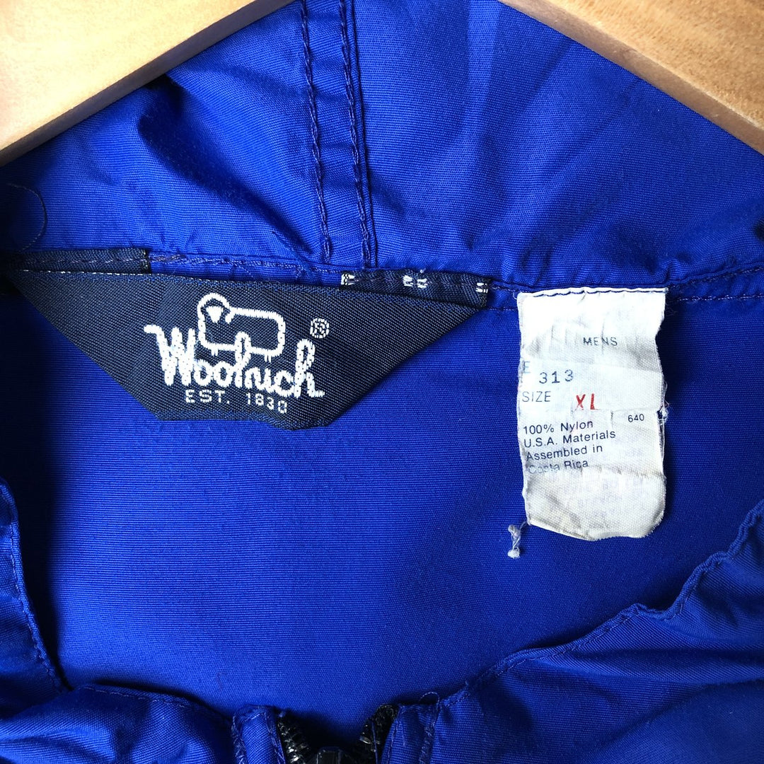 Vintage 1980'S Woolrich Anorak Parka, Men's XL Nylon blue type Vintage Second Hand