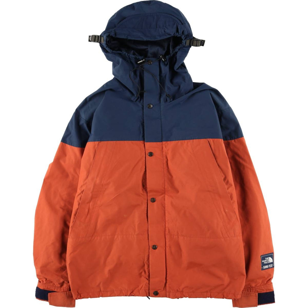 1980'S The North Face Navy Blue Tag GORE-TEX Mountain Parka Shell Jacket Made in USA Men's Medium Nylon (Gore-Tex) orange type Vintage Second Hand