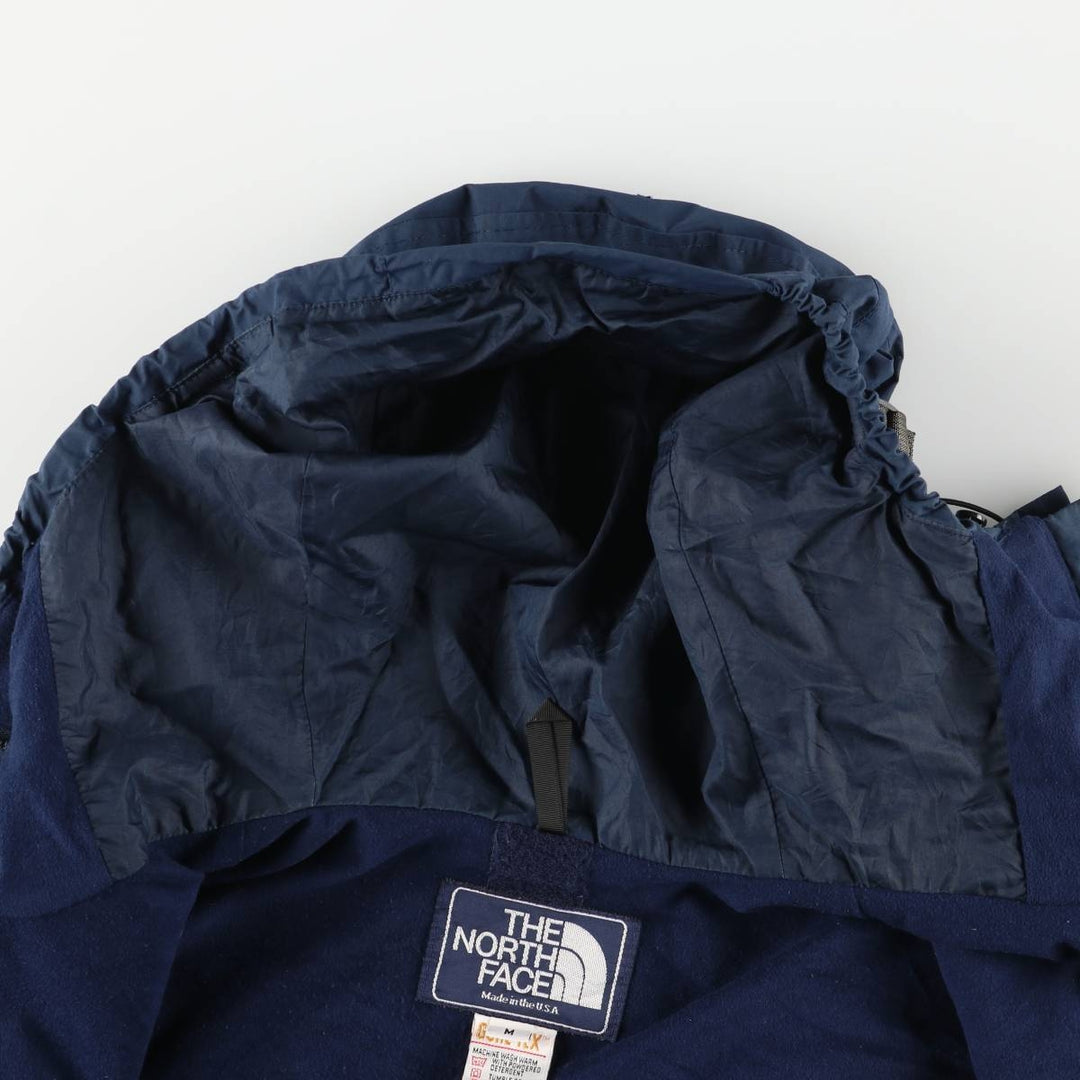 1980'S The North Face Navy Blue Tag GORE-TEX Mountain Parka Shell Jacket Made in USA Men's Medium Nylon (Gore-Tex) orange type Vintage Second Hand