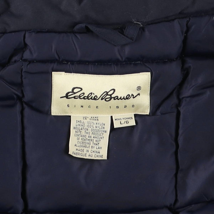 Eddie Bauer Goose Down Jacket, Men's Size L Nylon navy blue type Vintage Second Hand