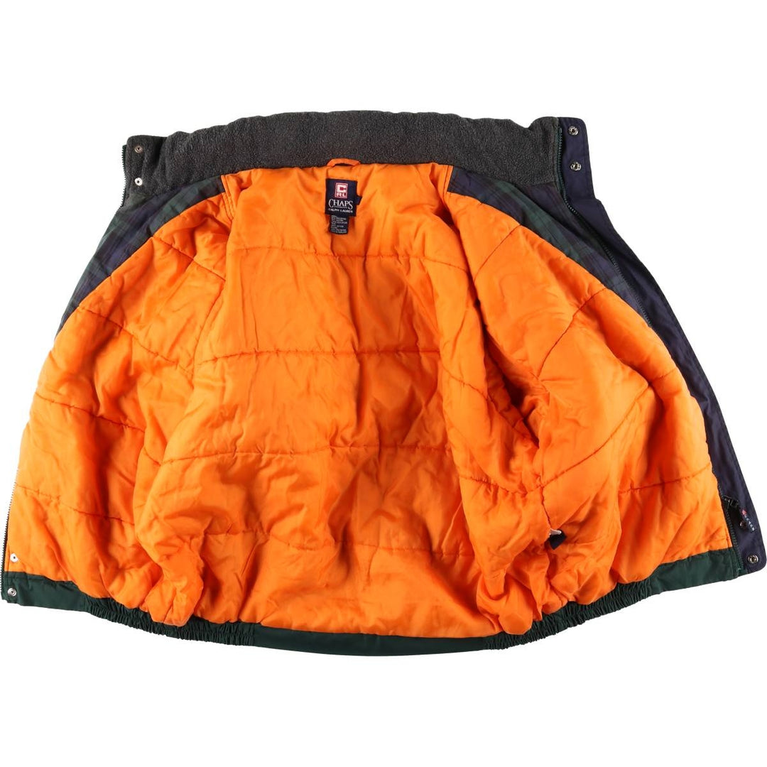 Ralph Lauren CHAPS padded puffer jacket, men's size L polyester Green type dark green Vintage Second Hand