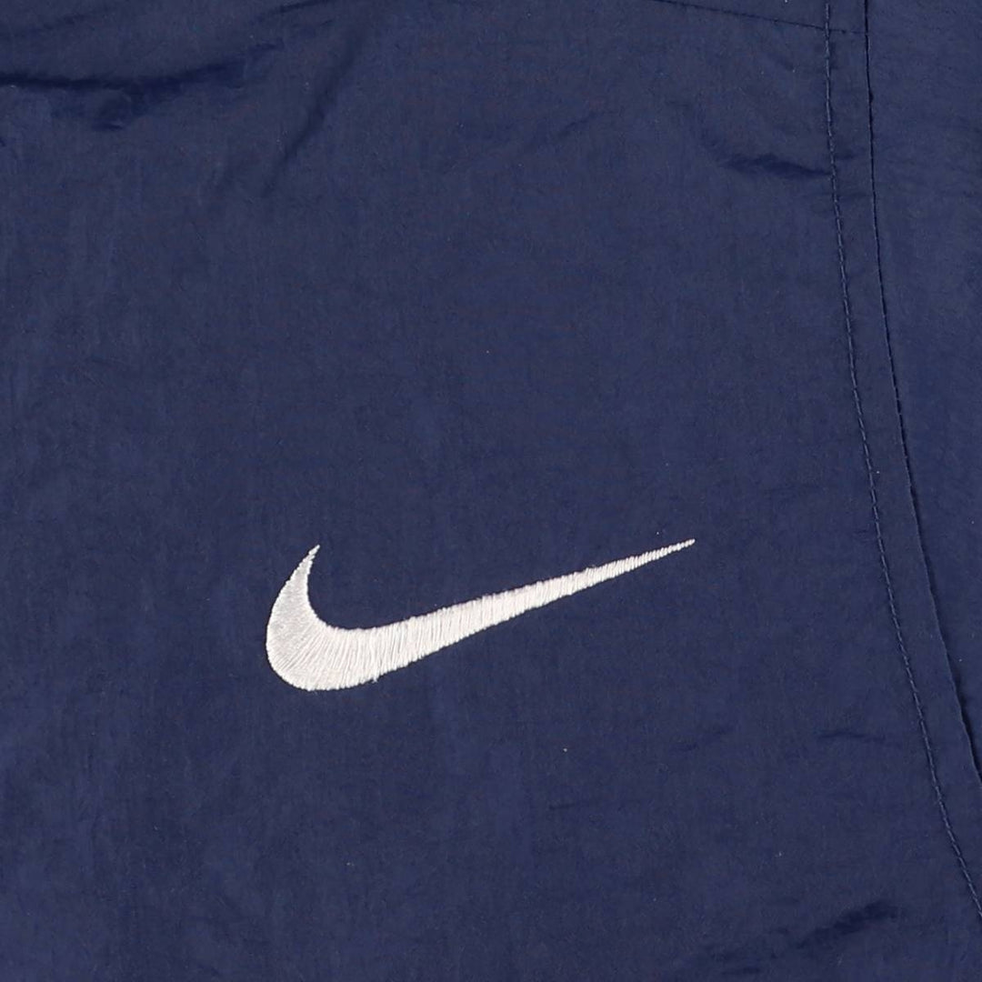90'S Nike Back Logo Padded Hoodie Puffer Jacket, Men's Size Medium, Vintage Nylon navy blue type Vintage Second Hand