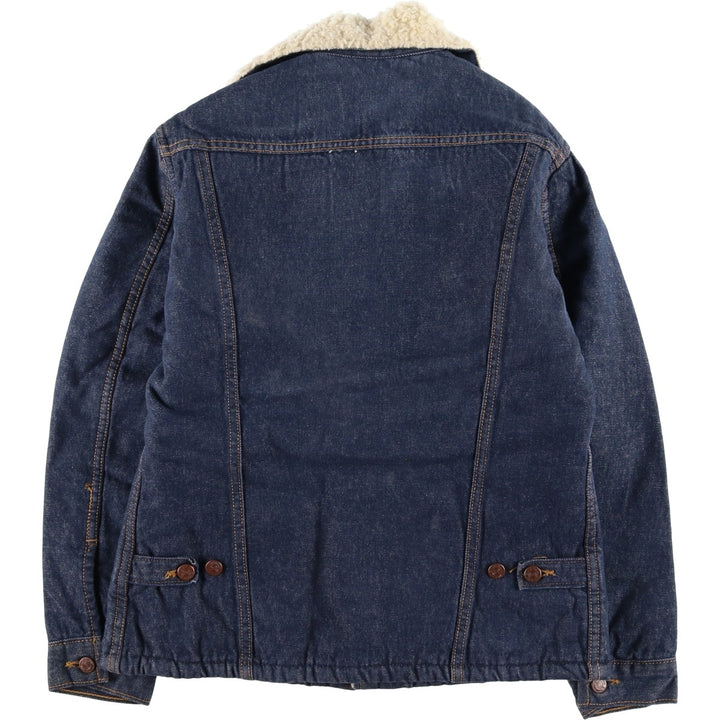 1970'S Sears ROEBUCKS Denim Boa Jacket, Men's Size Medium unclear blue type Vintage Second Hand