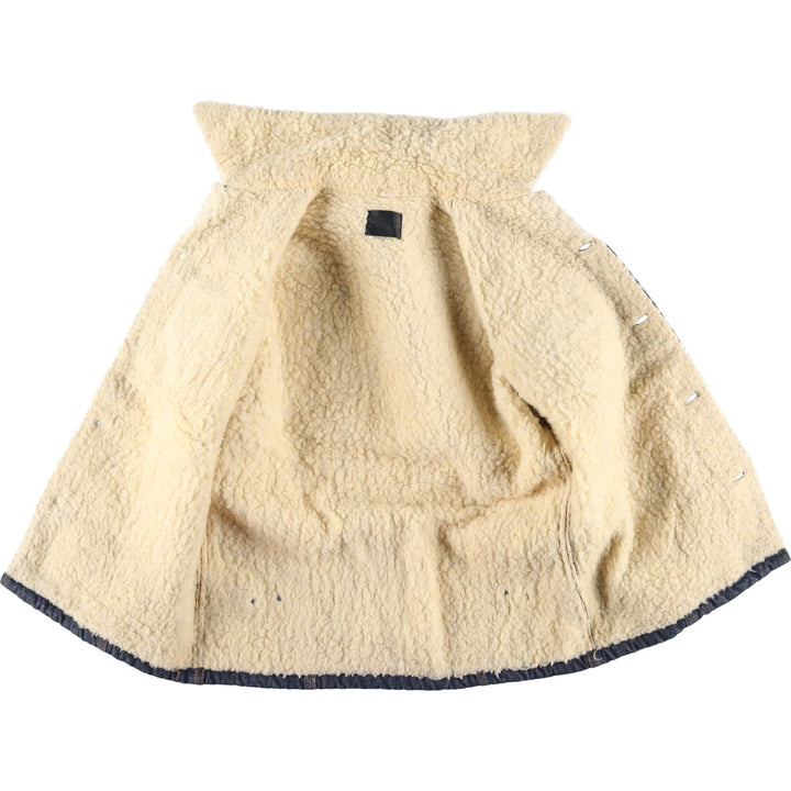 1970'S Sears ROEBUCKS Denim Boa Jacket, Men's Size Medium unclear blue type Vintage Second Hand