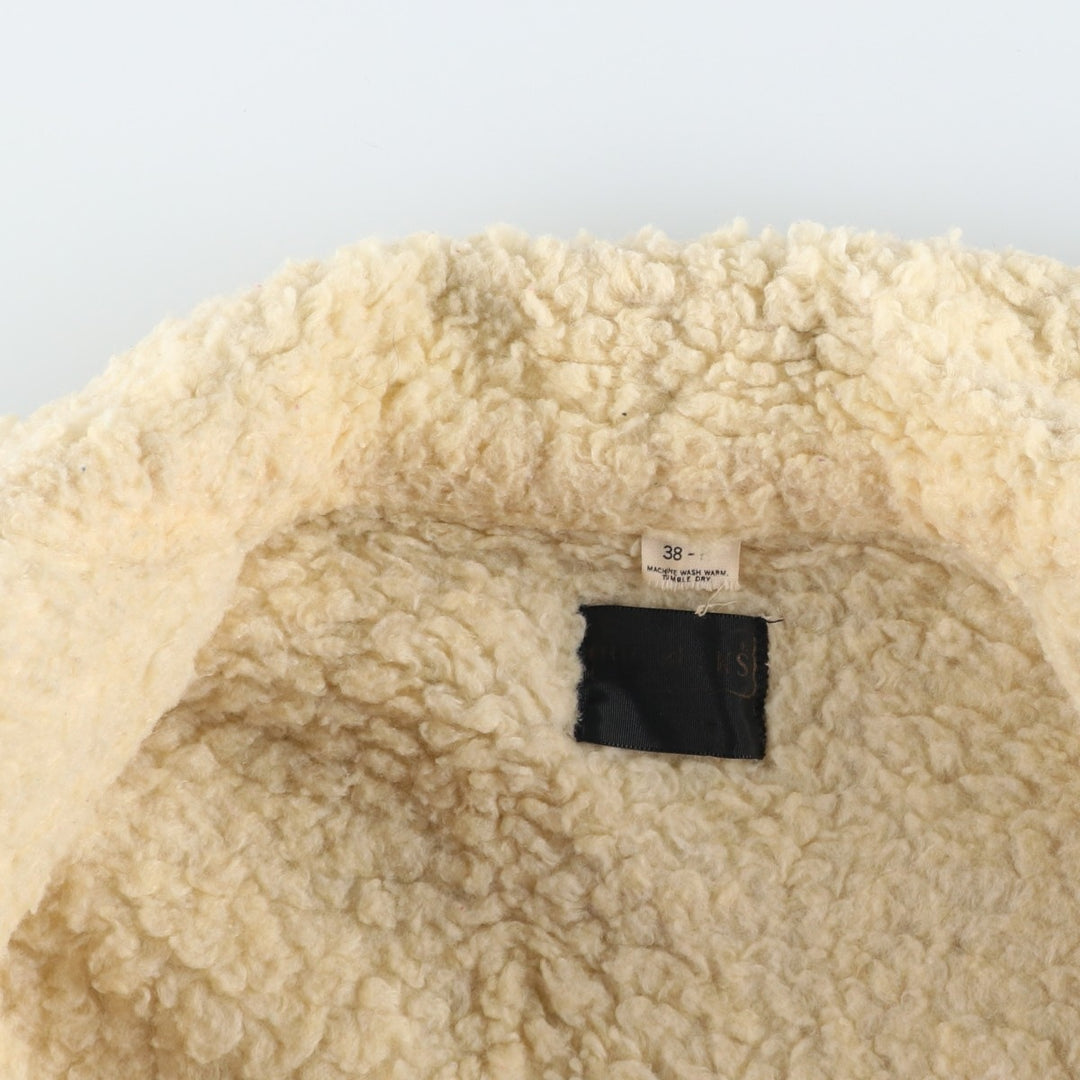 1970'S Sears ROEBUCKS Denim Boa Jacket, Men's Size Medium unclear blue type Vintage Second Hand