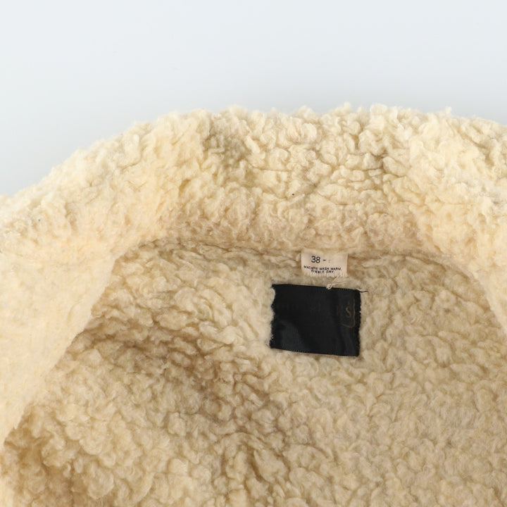 1970'S Sears ROEBUCKS Denim Boa Jacket, Men's Size Medium unclear blue type Vintage Second Hand