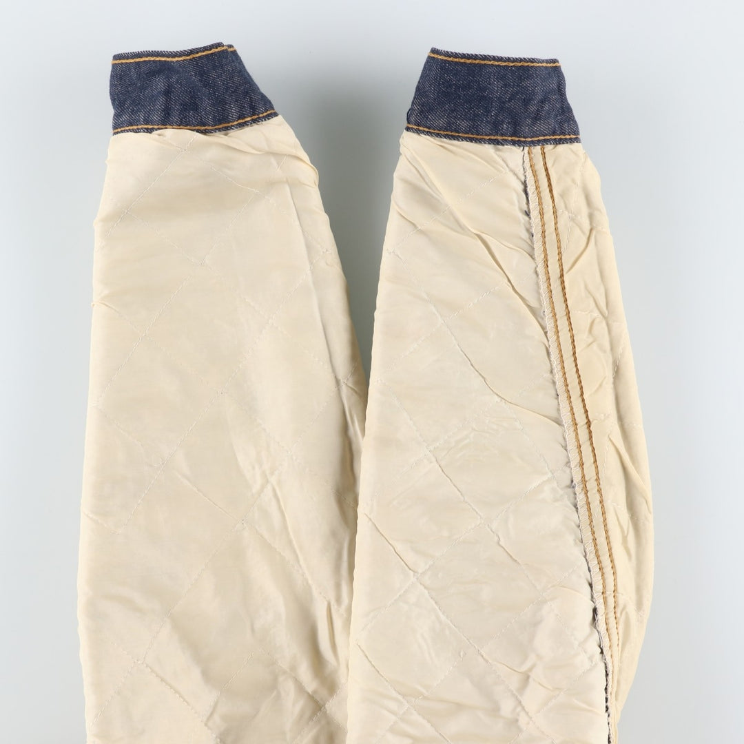 1970'S Sears ROEBUCKS Denim Boa Jacket, Men's Size Medium unclear blue type Vintage Second Hand