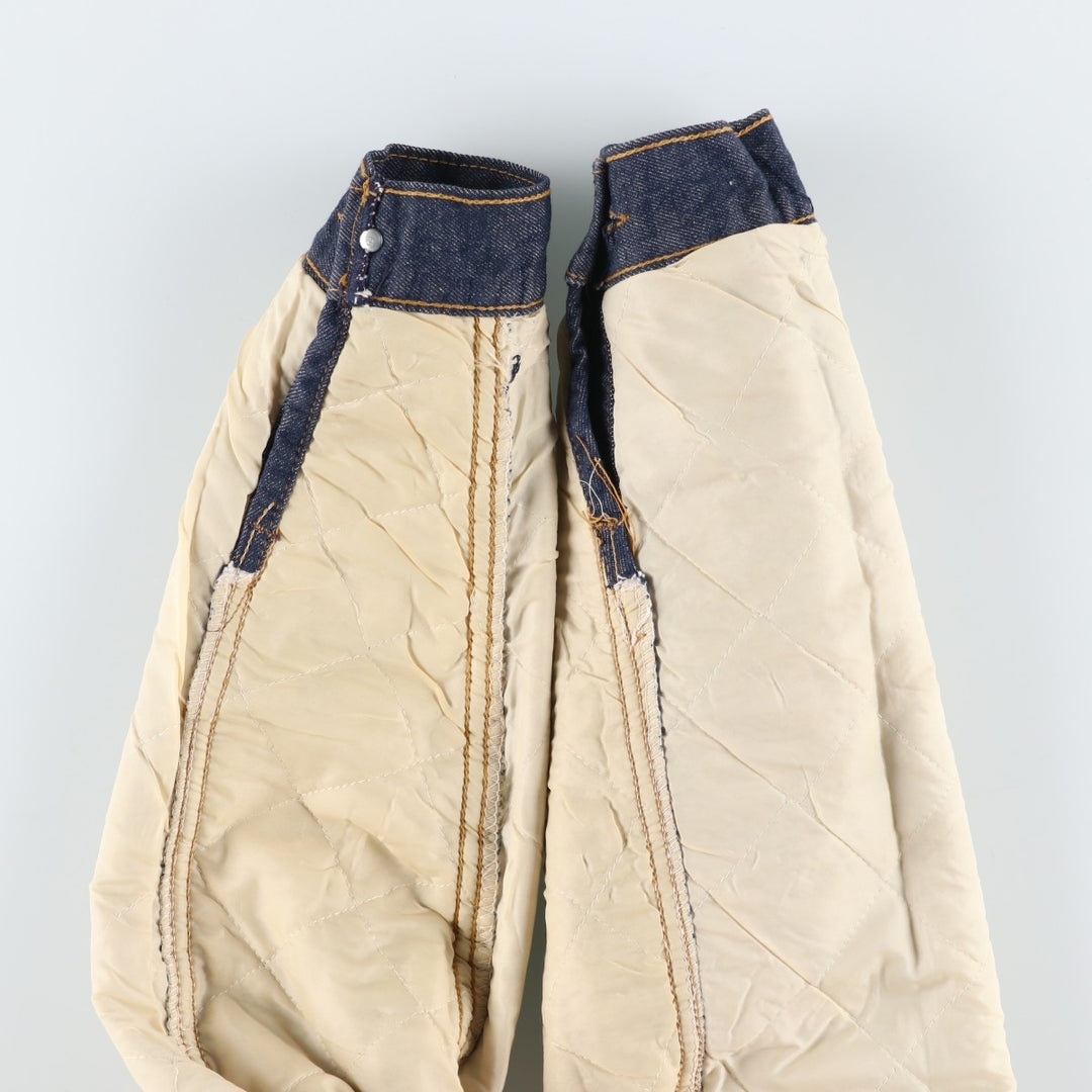 1970'S Sears ROEBUCKS Denim Boa Jacket, Men's Size Medium unclear blue type Vintage Second Hand