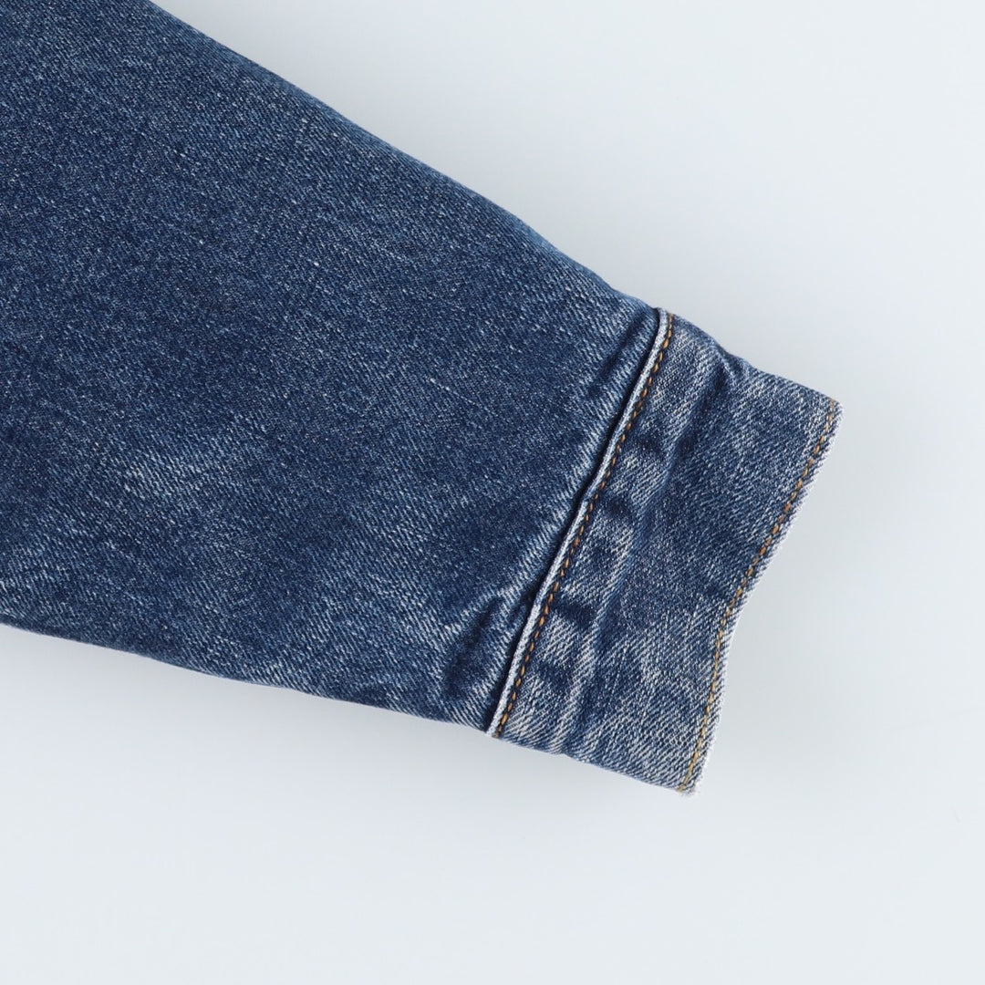 90'S Levi's 71500-04 Denim Boa Jacket, Made in Italy, Men's Size L, Vintage cotton blue type Vintage Second Hand