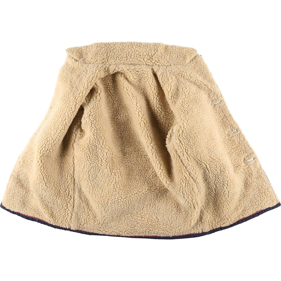 Bat-dyed denim boa lunch coat, men's size L unclear blue type Vintage Second Hand