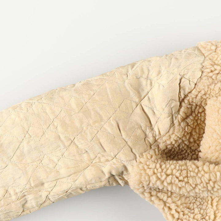 Bat-dyed denim boa lunch coat, men's size L unclear blue type Vintage Second Hand