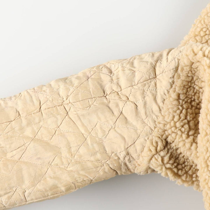 Bat-dyed denim boa lunch coat, men's size L unclear blue type Vintage Second Hand