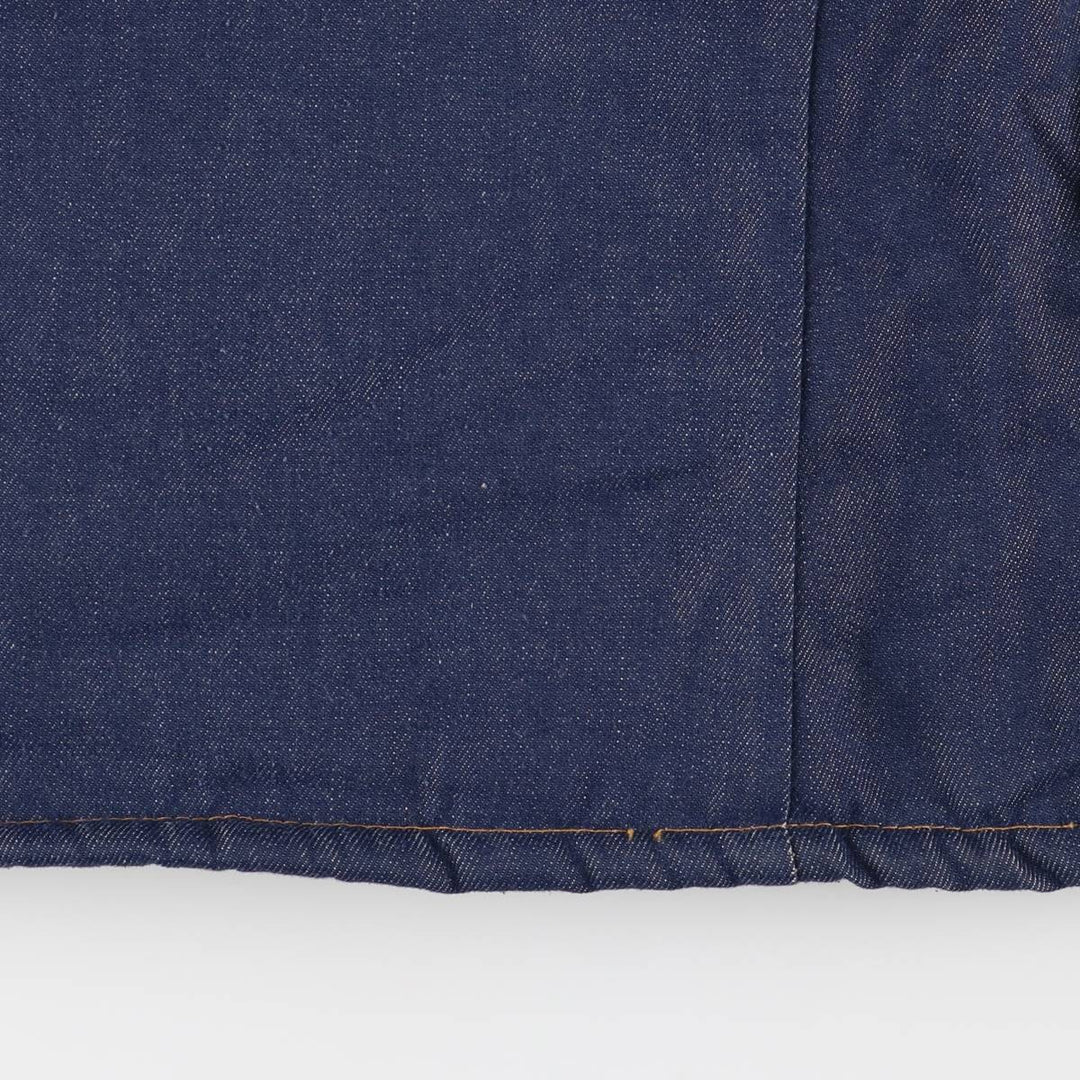 Bat-dyed denim boa lunch coat, men's size L unclear blue type Vintage Second Hand