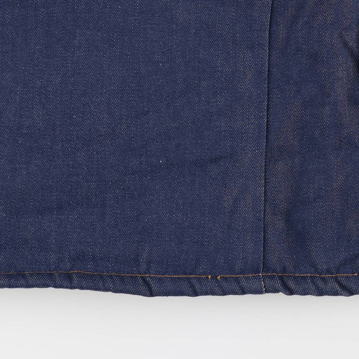 Bat-dyed denim boa lunch coat, men's size L unclear blue type Vintage Second Hand