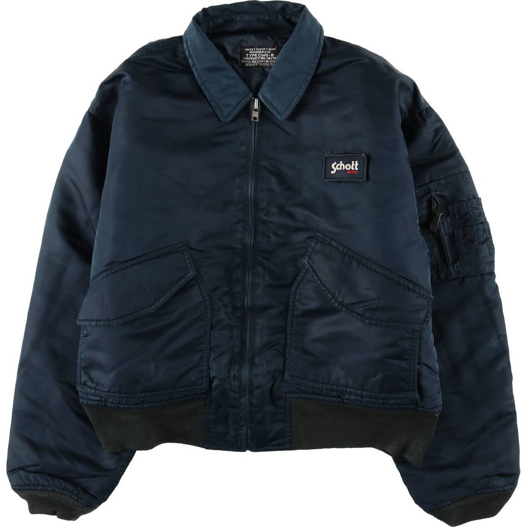 Civilian Schott CWU-R Type Padded Military Flight Jacket, Men's Size XL unclear navy blue type Vintage Second Hand