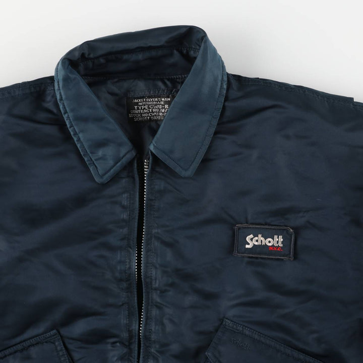 Civilian Schott CWU-R Type Padded Military Flight Jacket, Men's Size XL unclear navy blue type Vintage Second Hand