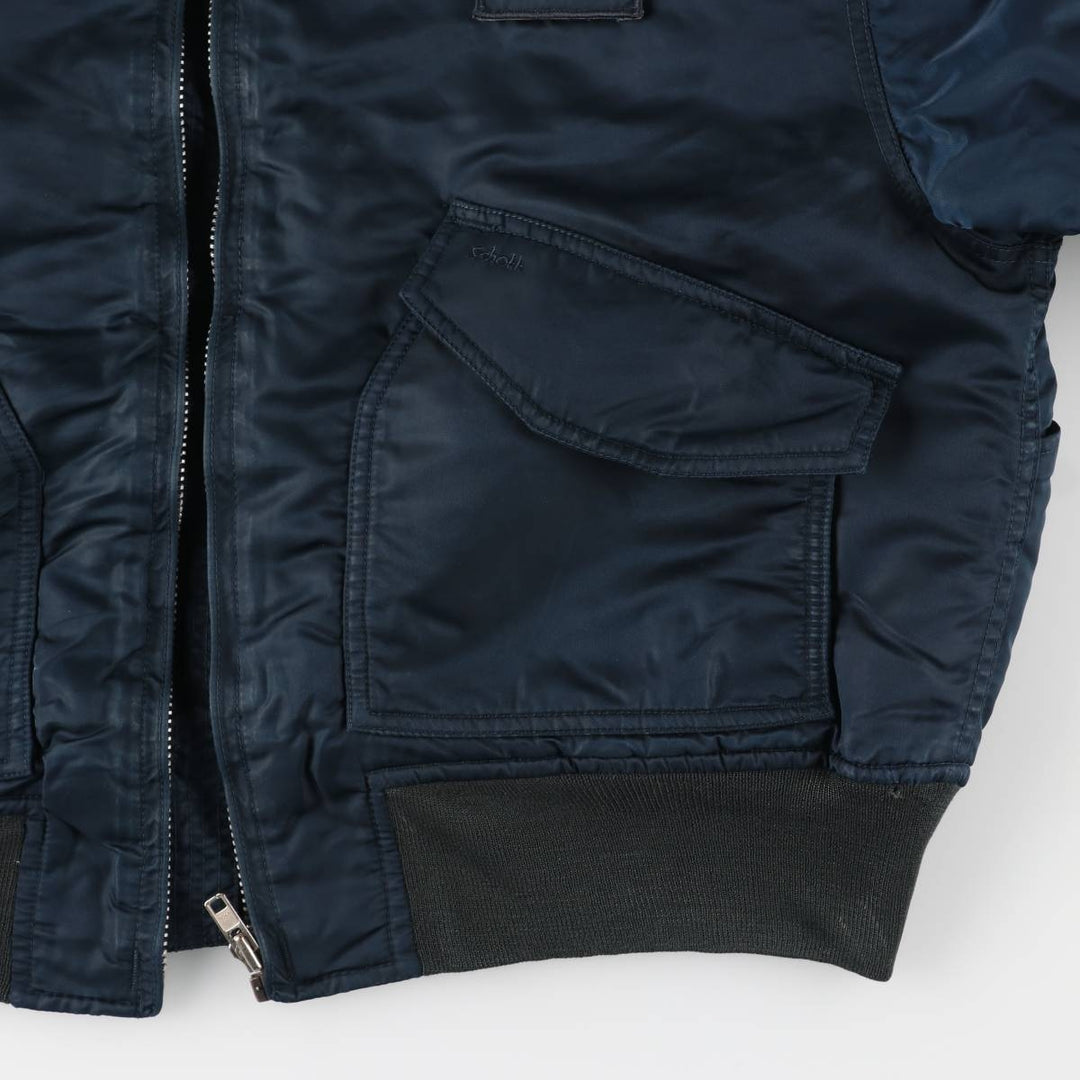 Civilian Schott CWU-R Type Padded Military Flight Jacket, Men's Size XL unclear navy blue type Vintage Second Hand