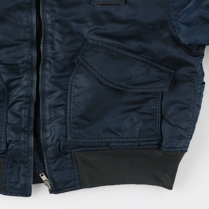 Civilian Schott CWU-R Type Padded Military Flight Jacket, Men's Size XL unclear navy blue type Vintage Second Hand