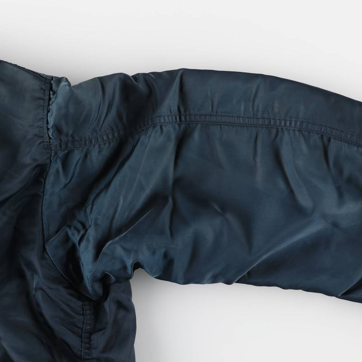 90'S Civilian Alpha MA-1 Type Padded Military Flight Jacket Made in USA X-LARGE Men's XL Nylon navy blue type Vintage Second Hand