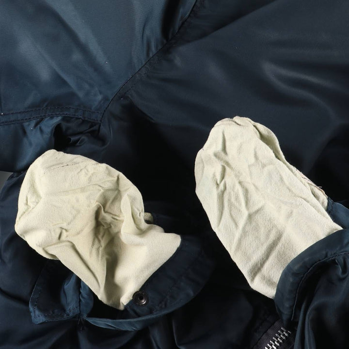 90'S Civilian Alpha MA-1 Type Padded Military Flight Jacket Made in USA X-LARGE Men's XL Nylon navy blue type Vintage Second Hand