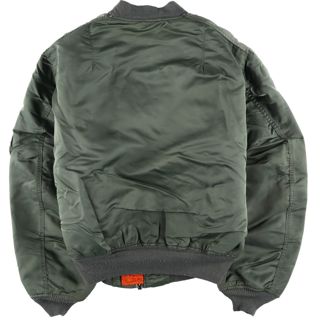 Vintage 80s-90'S Alpha MA-1 style padded military flight jacket, made in the USA, men's size XXL Nylon Khaki type Vintage Second Hand