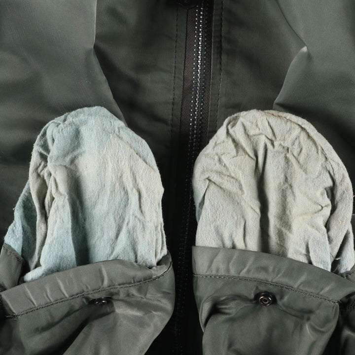 Vintage 80s-90'S Alpha MA-1 style padded military flight jacket, made in the USA, men's size XXL Nylon Khaki type Vintage Second Hand