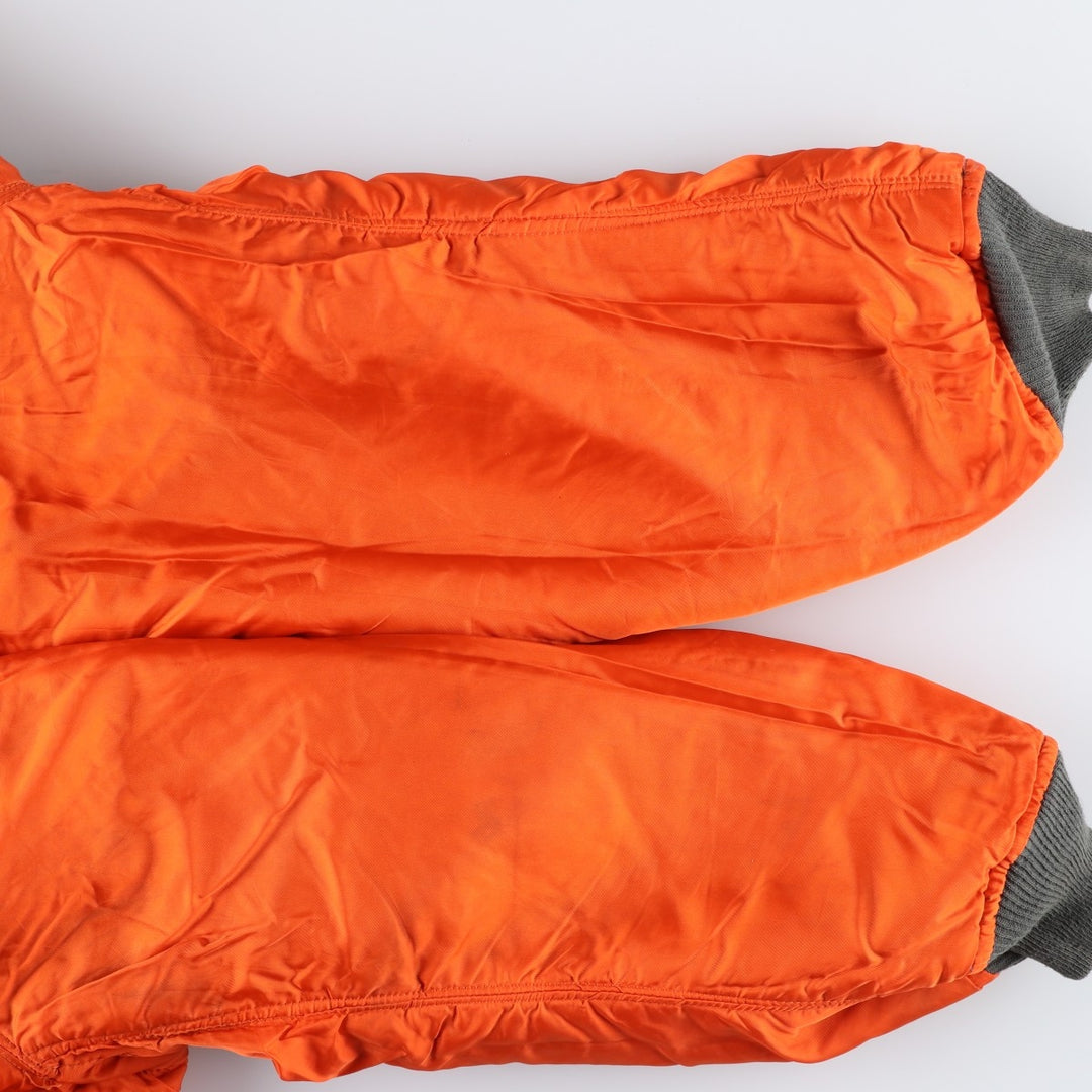 Vintage 80s-90'S Alpha MA-1 style padded military flight jacket, made in the USA, men's size XXL Nylon Khaki type Vintage Second Hand