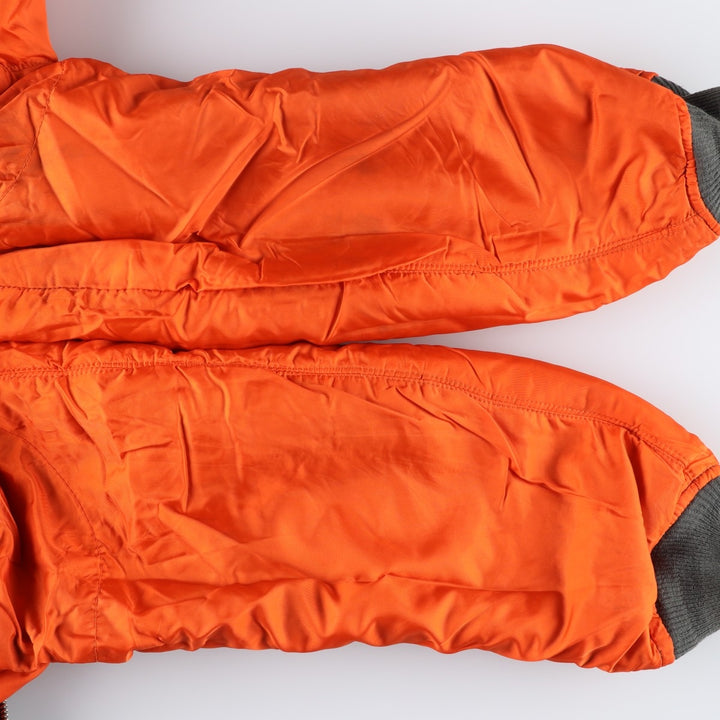 Vintage 80s-90'S Alpha MA-1 style padded military flight jacket, made in the USA, men's size XXL Nylon Khaki type Vintage Second Hand