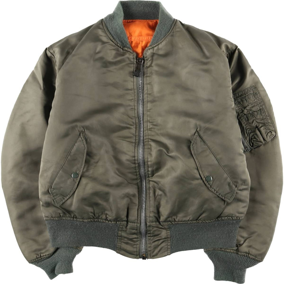 Civilian Alpha MA-1 style padded military flight jacket, medium, men's size M unclear Khaki type Vintage Second Hand