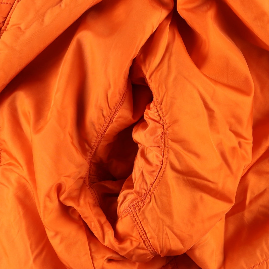 90'S civilian Alpha MA-1 style padded military flight jacket, made in the USA, men's size XL Nylon Khaki type Vintage Second Hand