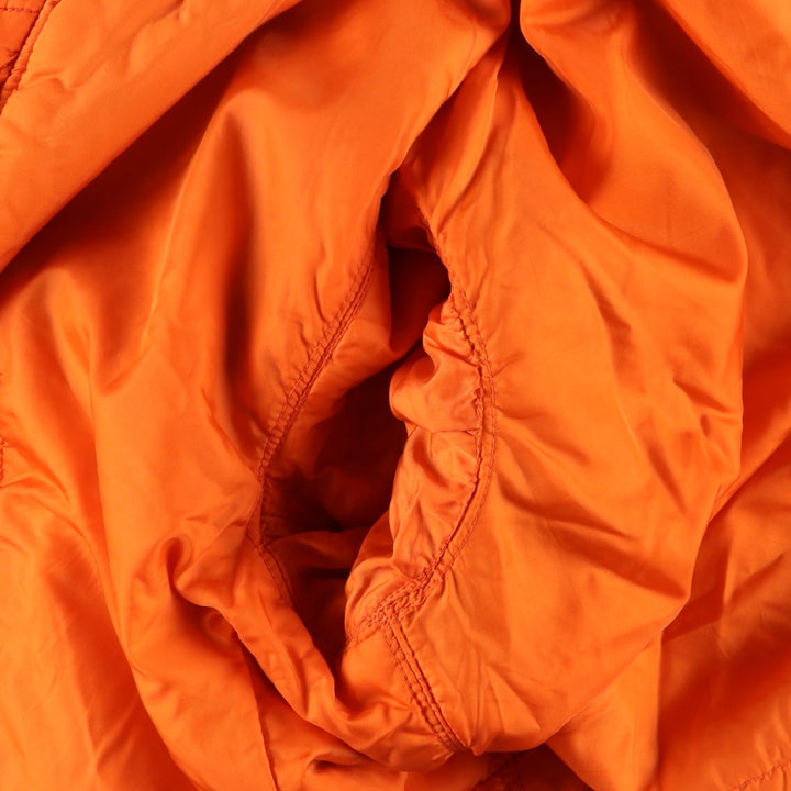 90'S civilian Alpha MA-1 style padded military flight jacket, made in the USA, men's size XL Nylon Khaki type Vintage Second Hand