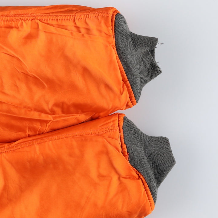 90'S civilian Alpha MA-1 style padded military flight jacket, made in the USA, men's size XL Nylon Khaki type Vintage Second Hand