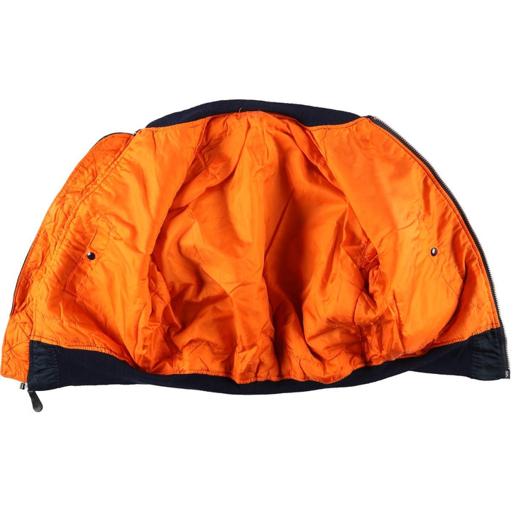 90'S civilian Alpha MA-1 style padded military flight jacket, made in the USA, medium, men's size M Nylon navy blue type Vintage Second Hand