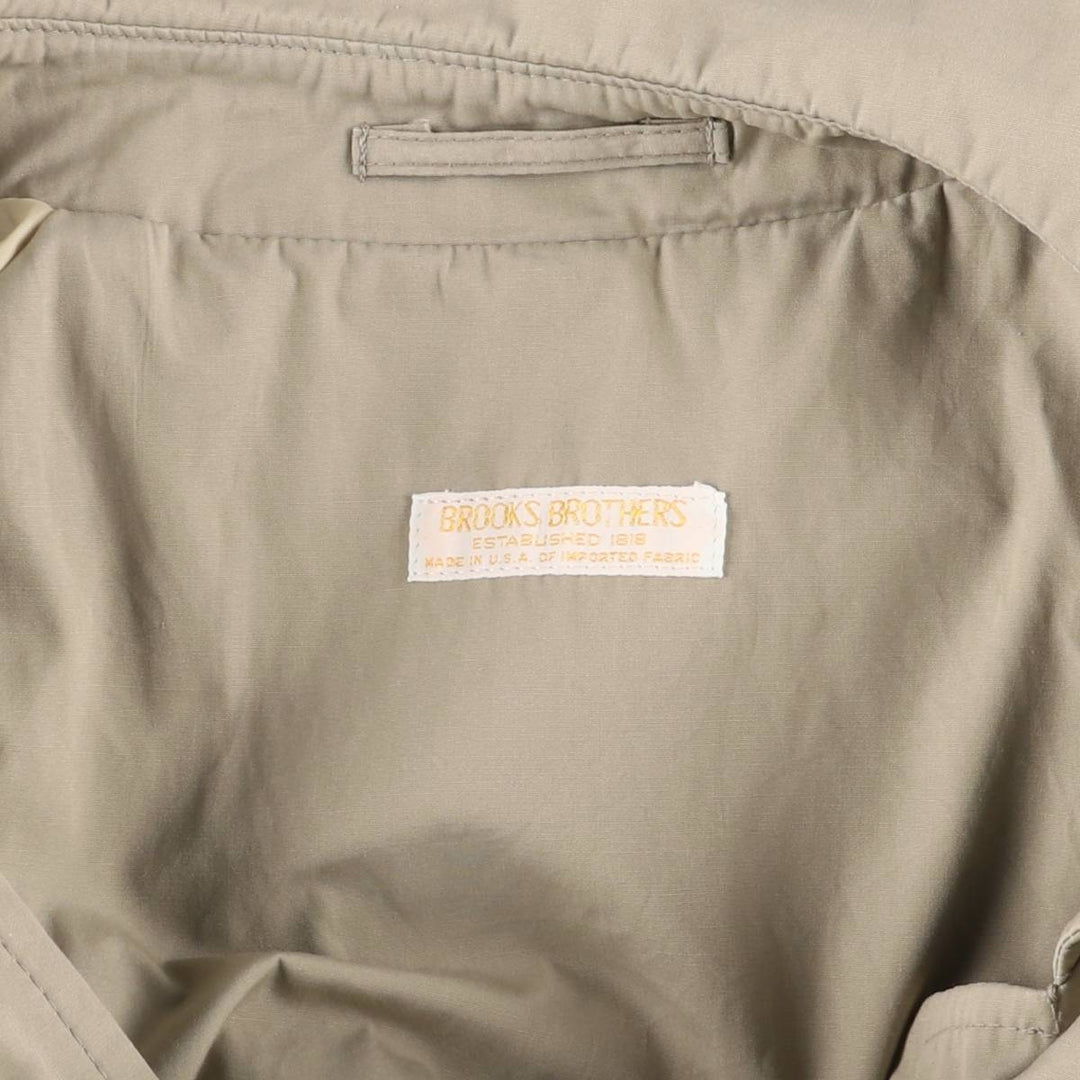 Brooks Brothers Balmacaan Coat, Made in USA, Men's XL polyester Beige type Vintage Second Hand