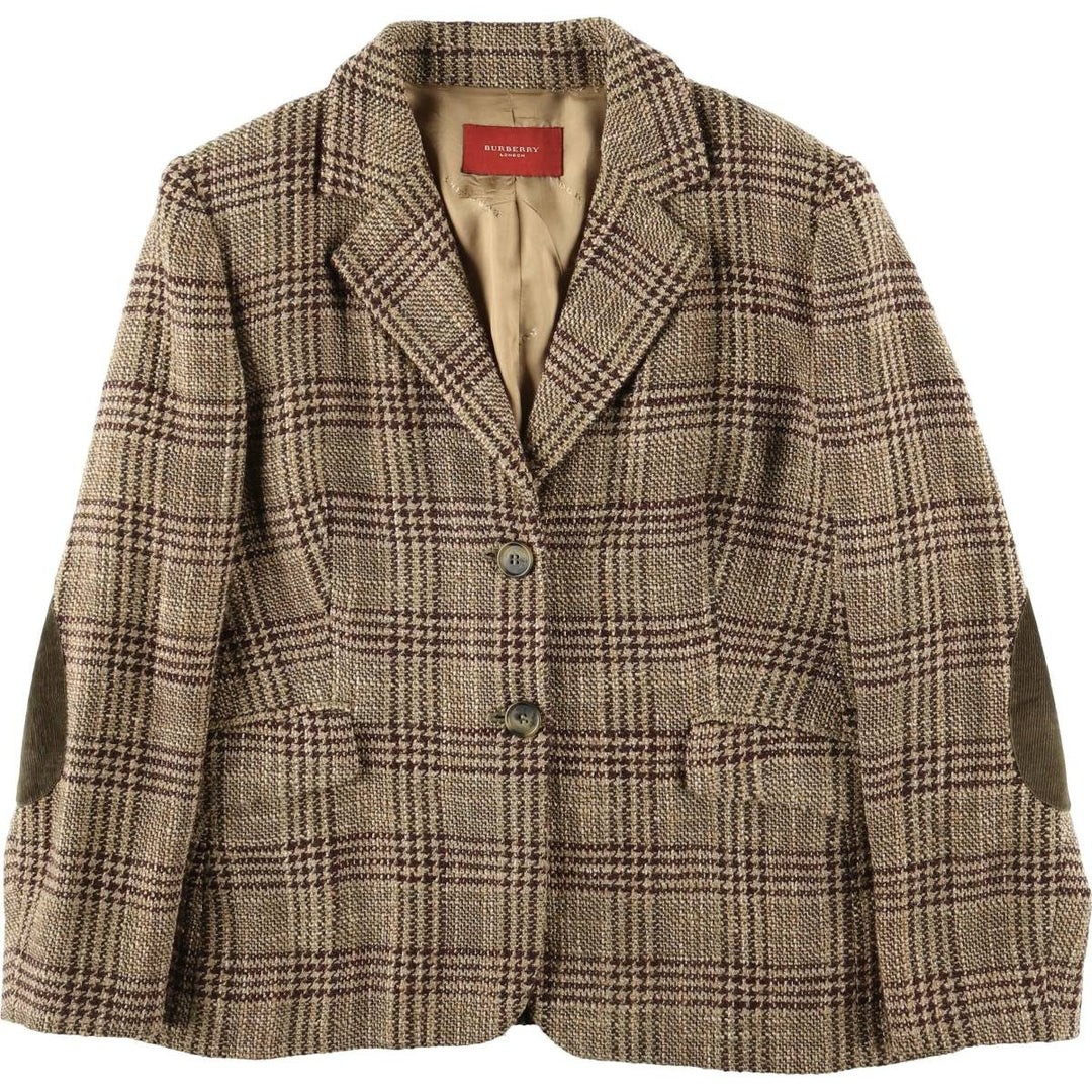 Burberry's BURBERRY LONDON Check Pattern Wool Tailored Jacket, Women's Size M wool brown type Vintage Second Hand