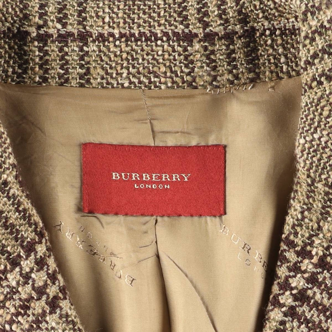 Burberry's BURBERRY LONDON Check Pattern Wool Tailored Jacket, Women's Size M wool brown type Vintage Second Hand