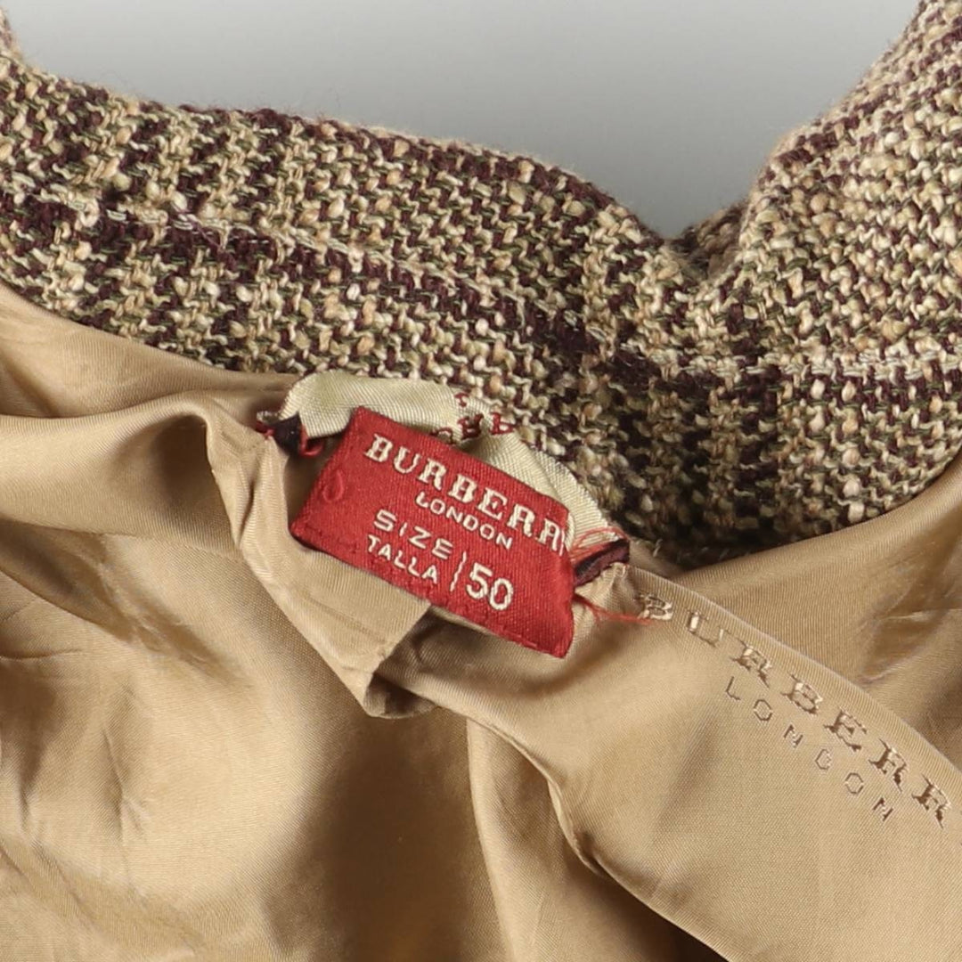 Burberry's BURBERRY LONDON Check Pattern Wool Tailored Jacket, Women's Size M wool brown type Vintage Second Hand