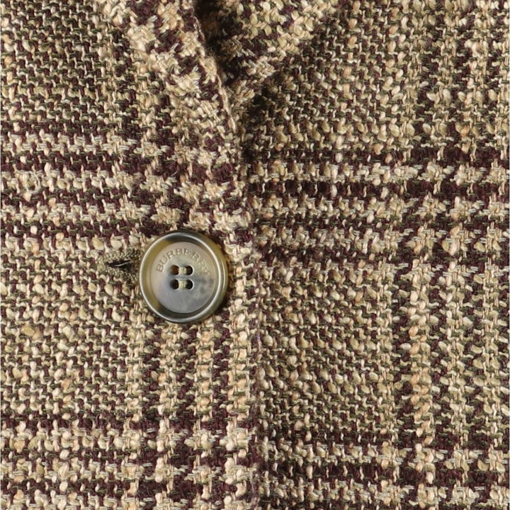 Burberry's BURBERRY LONDON Check Pattern Wool Tailored Jacket, Women's Size M wool brown type Vintage Second Hand