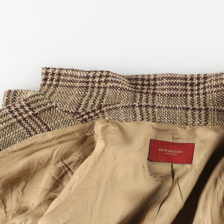 Burberry's BURBERRY LONDON Check Pattern Wool Tailored Jacket, Women's Size M wool brown type Vintage Second Hand