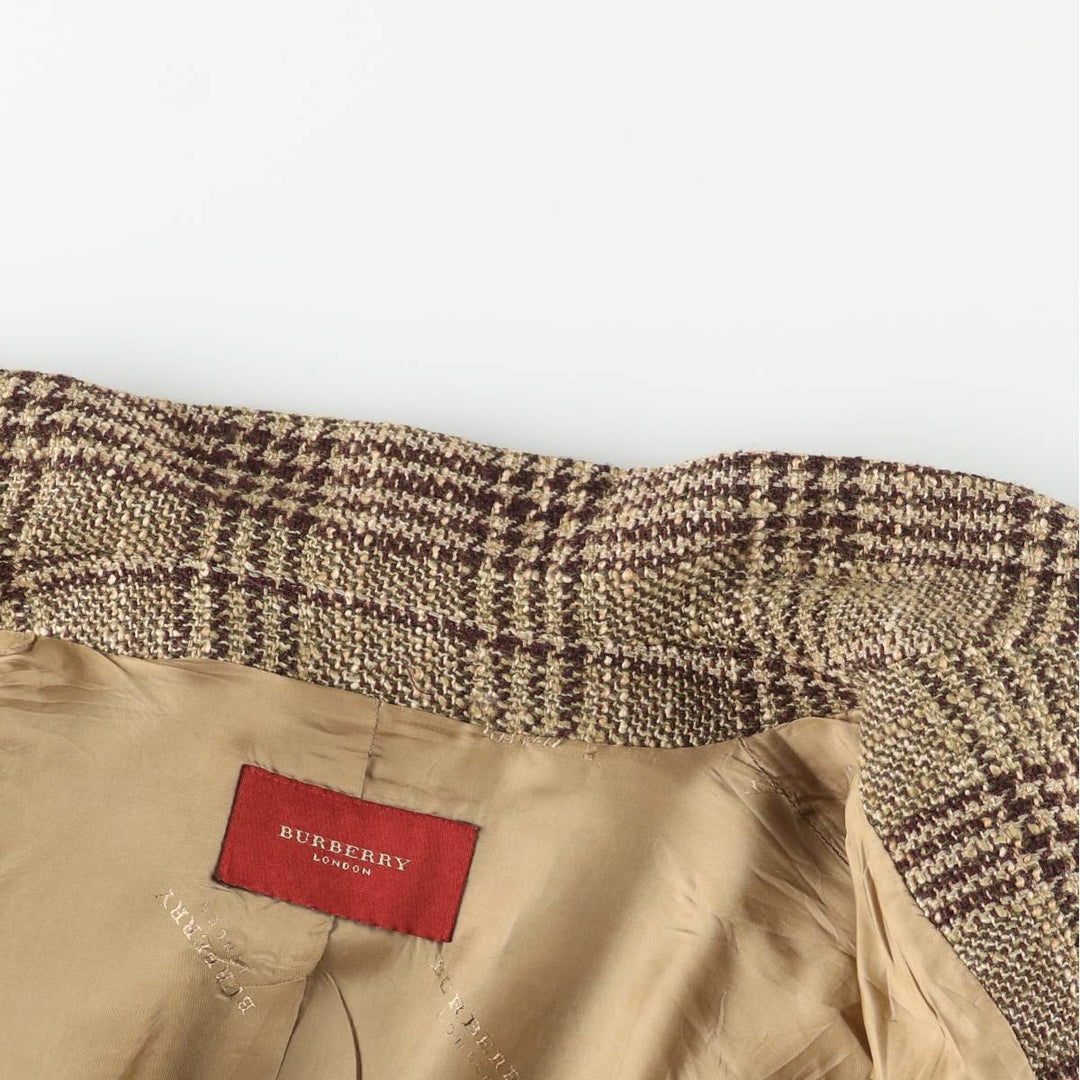 Burberry's BURBERRY LONDON Check Pattern Wool Tailored Jacket, Women's Size M wool brown type Vintage Second Hand